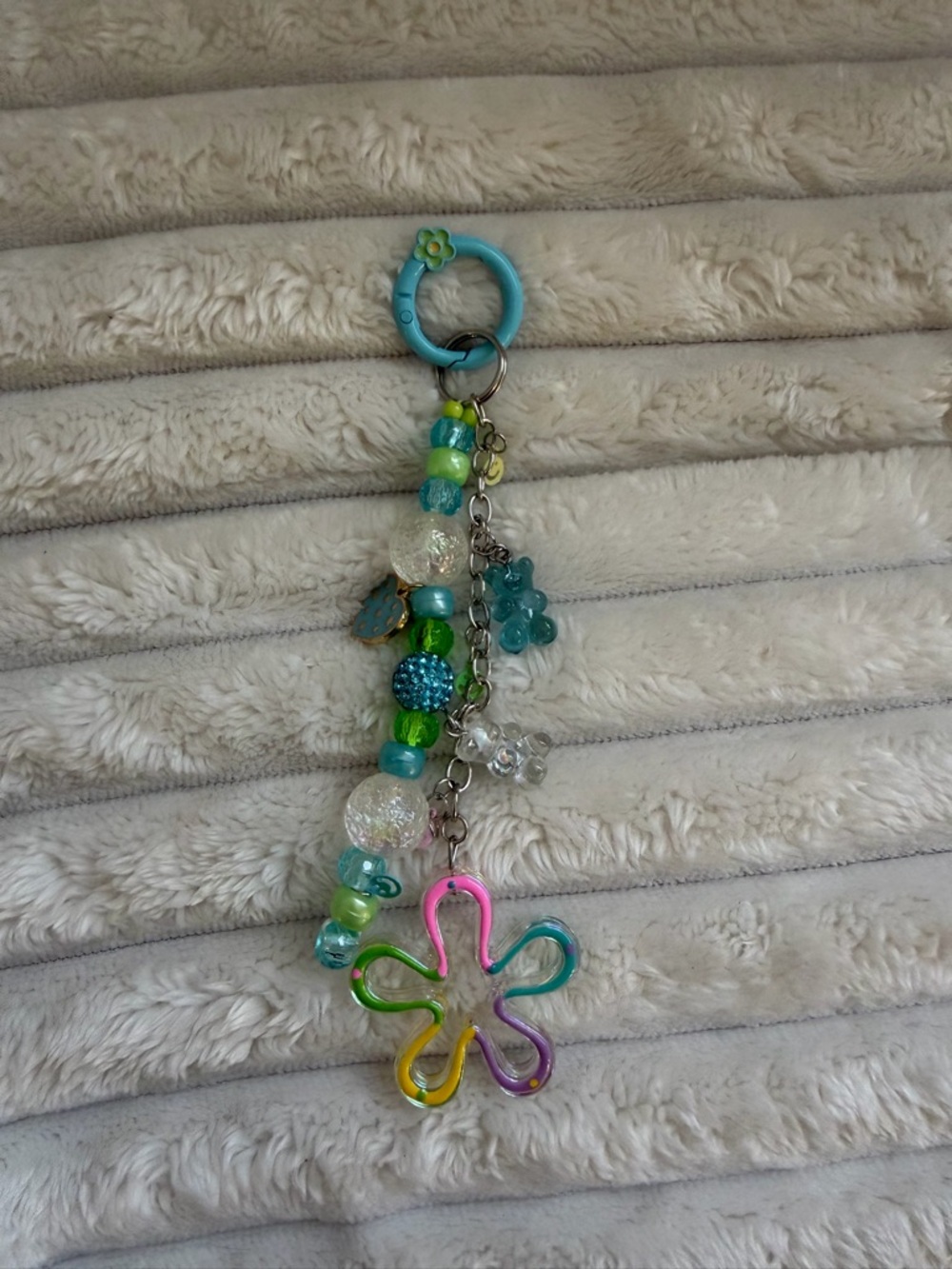 Purse charm - floral colorful